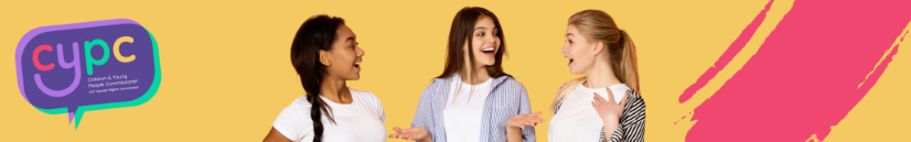 Three young people talking
