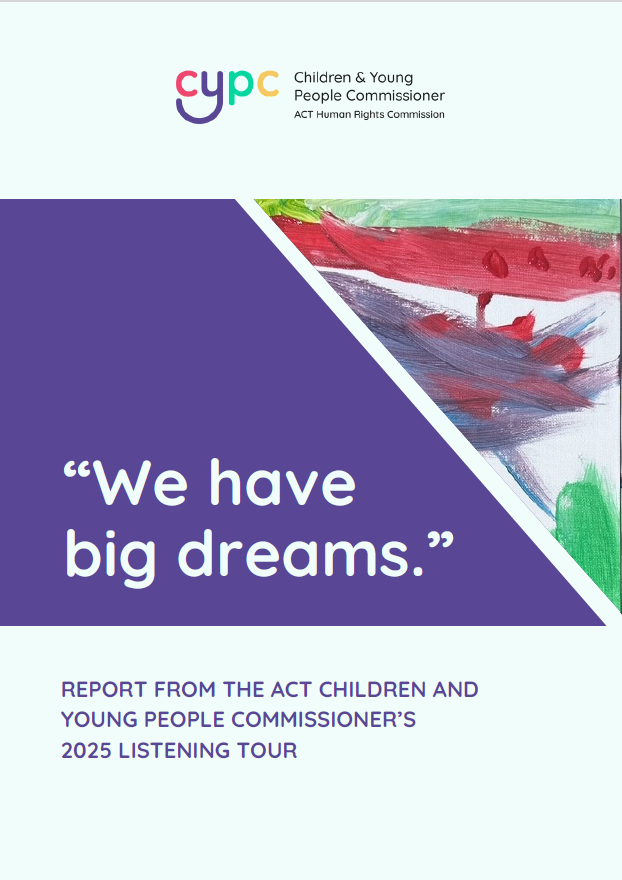 Image of the front cover of We Have Big Dreams publication, showing a preschool child's painting